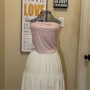 Striped Pink Crop Top/Tube Top